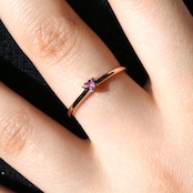 パパラチアサファイア リング ハートシェイプ 0.123ct k18pg