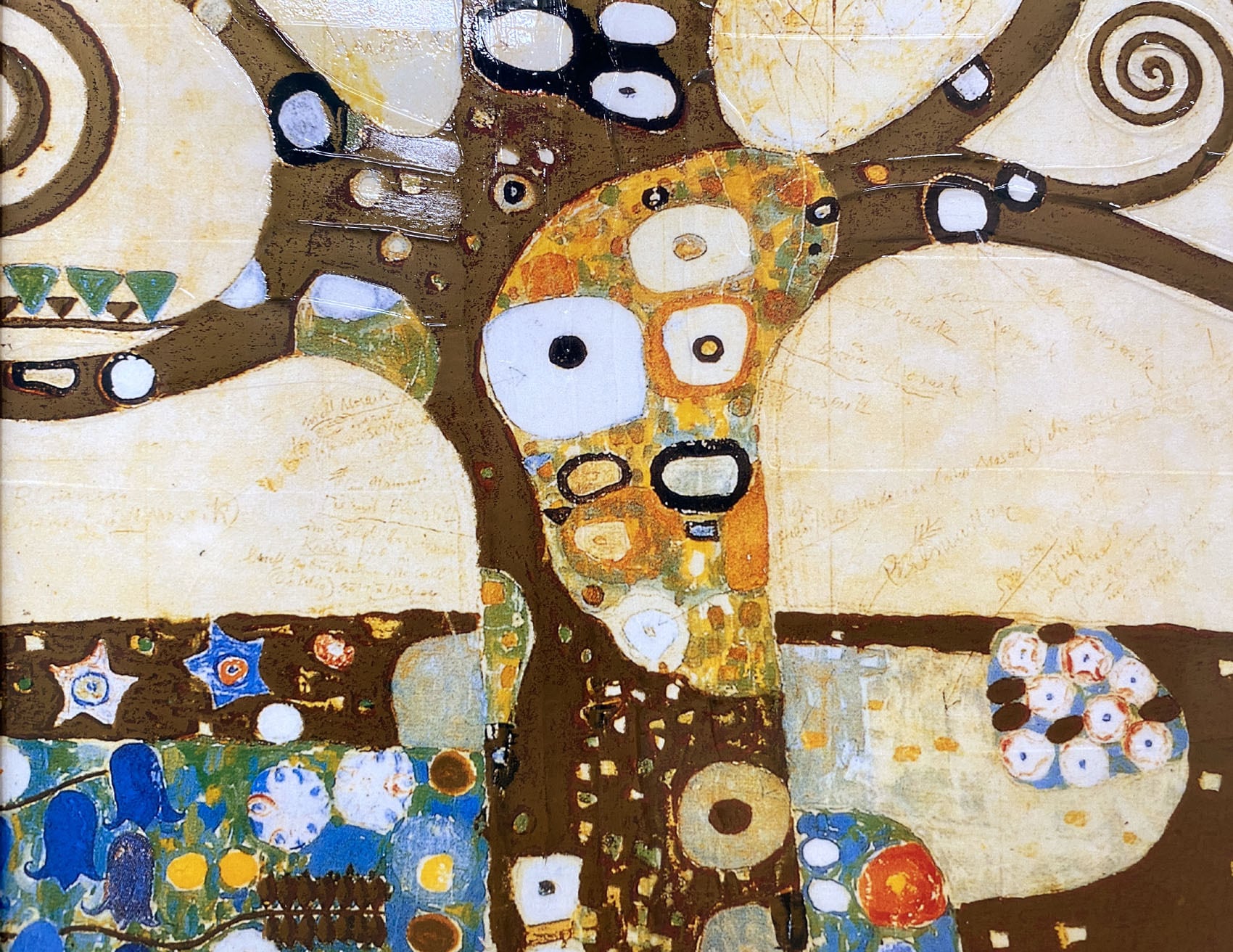グスタフ・クリムト絵画「期待」「生命の樹」「成就」表面特殊ゲル加工