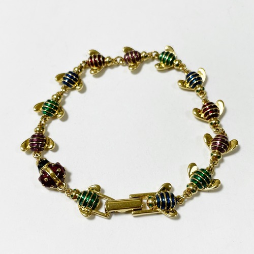 Vintage Joan Rivers Gold Tone Metal Bugs Link Bracelet