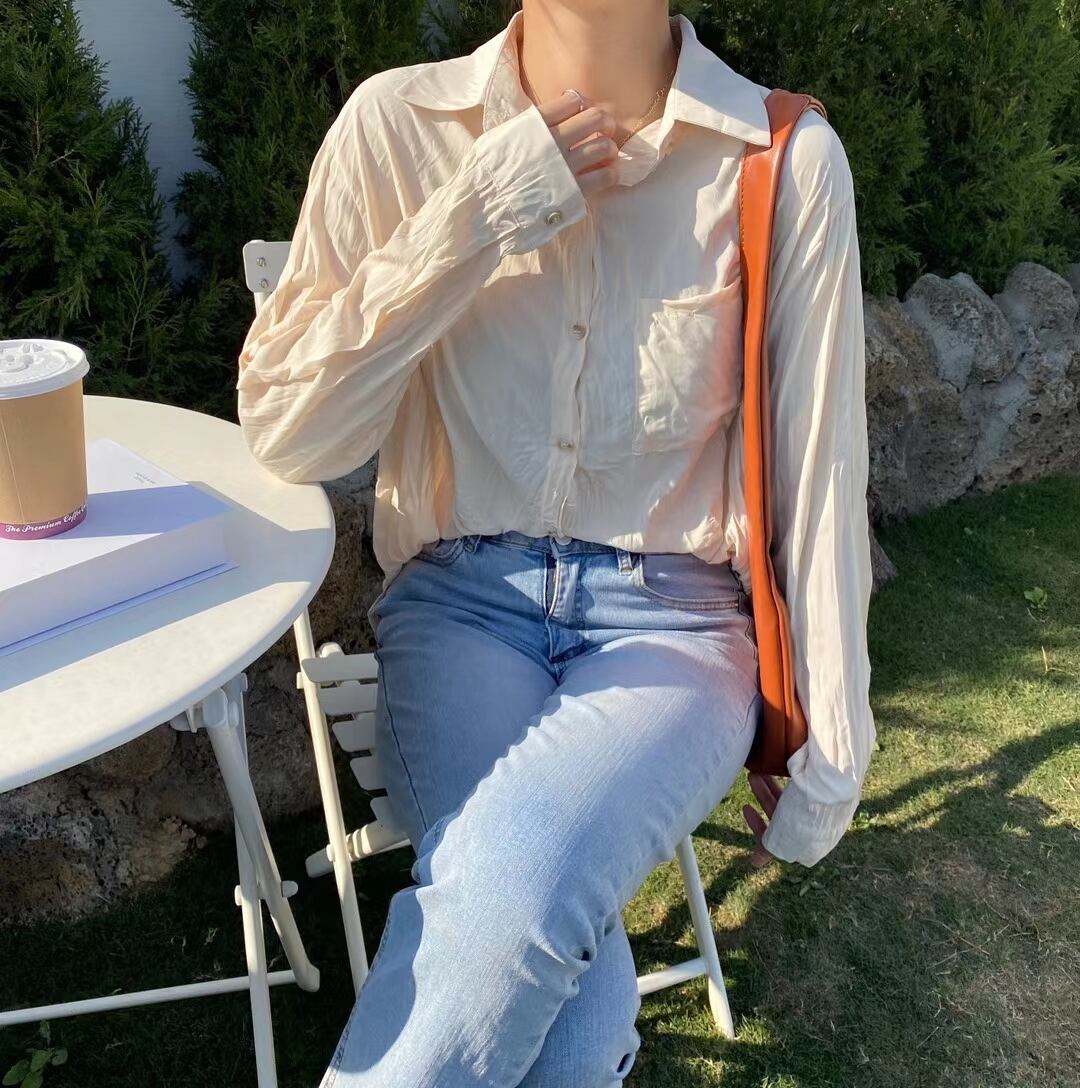 シワ加工　とろみシャツ　AJ2205-609