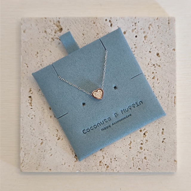 きらきらハートネックレス【Rose Gold】