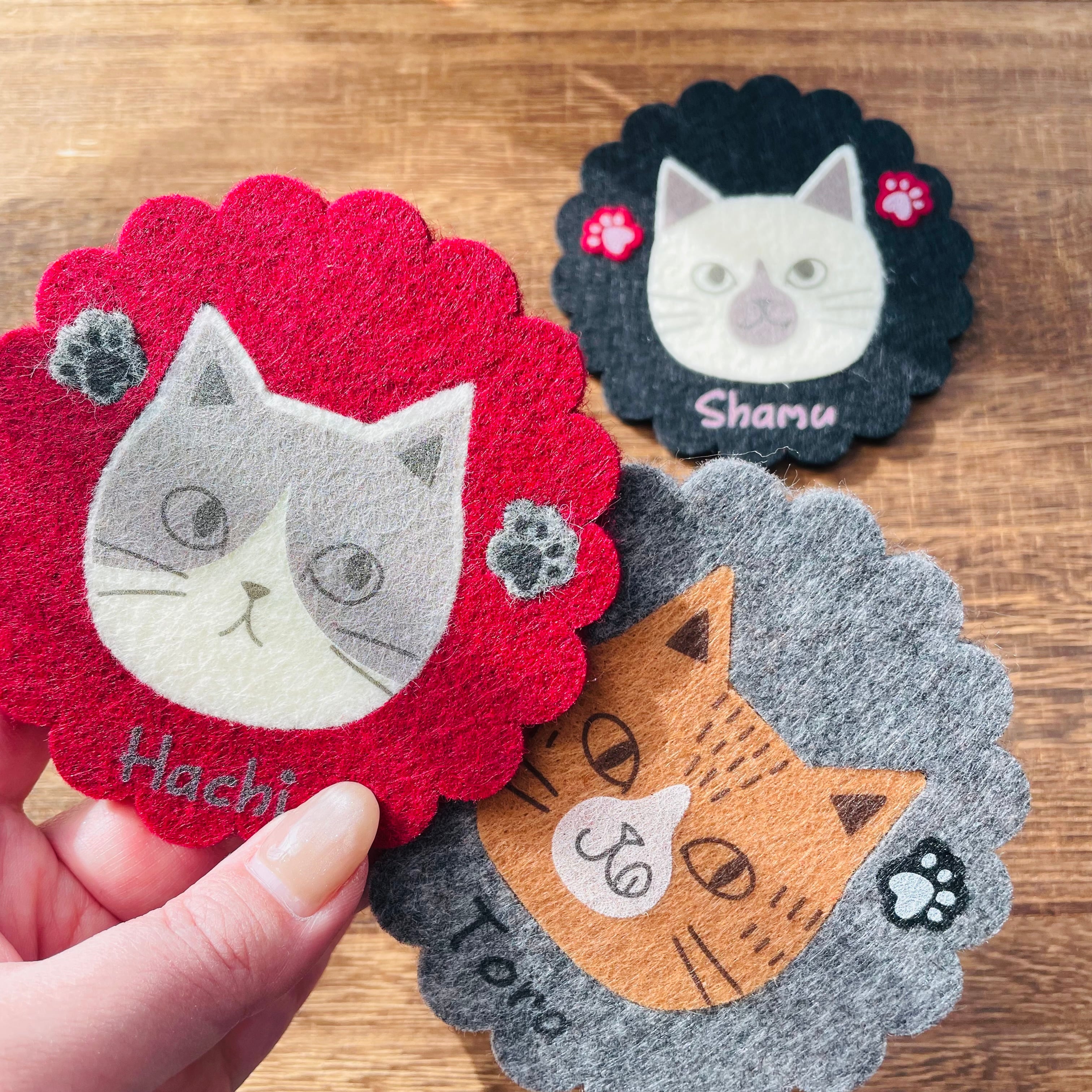 フェルトコースター｜黒猫 ねこ ネコ 猫雑貨 猫グッズ  かわいい猫雑貨 おうちカフェ プレゼントにおすすめ カワイイ猫雑貨