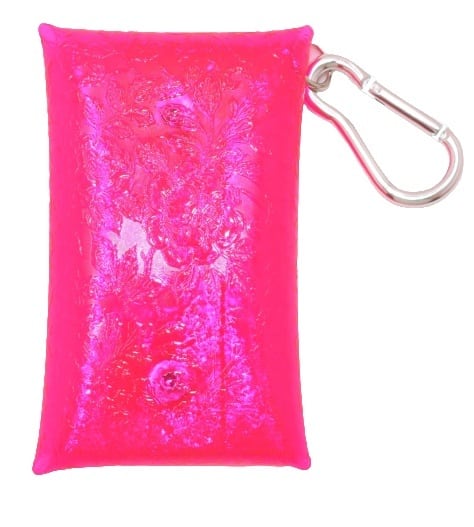 エンボス (ローズ柄) クリアケース 小物 透明 持ち運び (ピンク