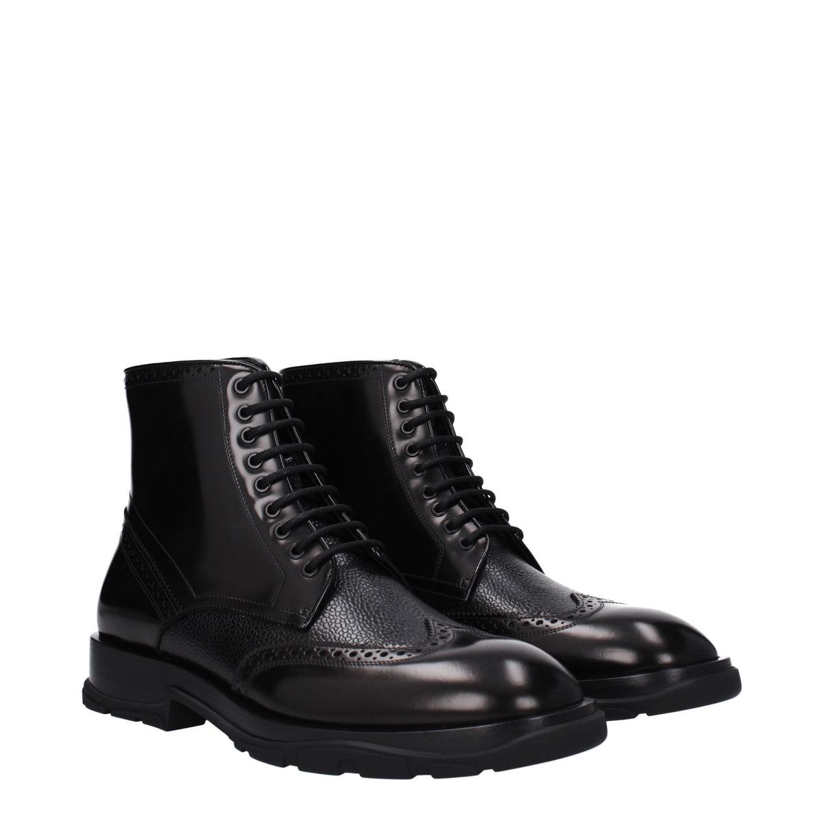 【新品】ALEXANDER MCQUEEN アレキサンダーマックイーン メンズ アンクルブーツ レザー ブラック 750389WIDW11000