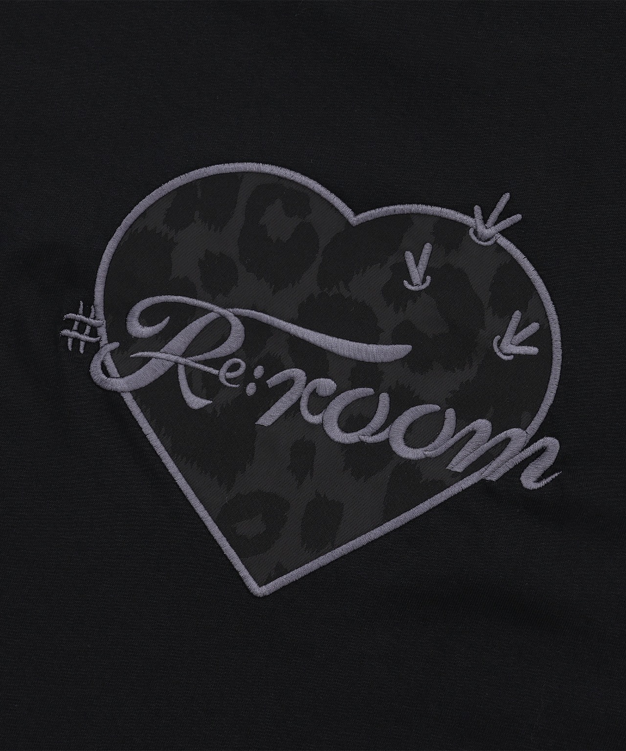 【#Re:room】Rrm LEOPARD HEART EMBROIDERY T-SHIRTS［REC845］