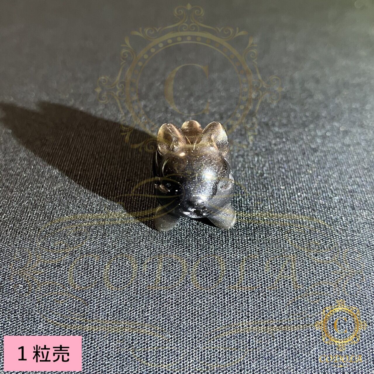 オブシディアンうさぎとフローライトブレスレット 8.フロー