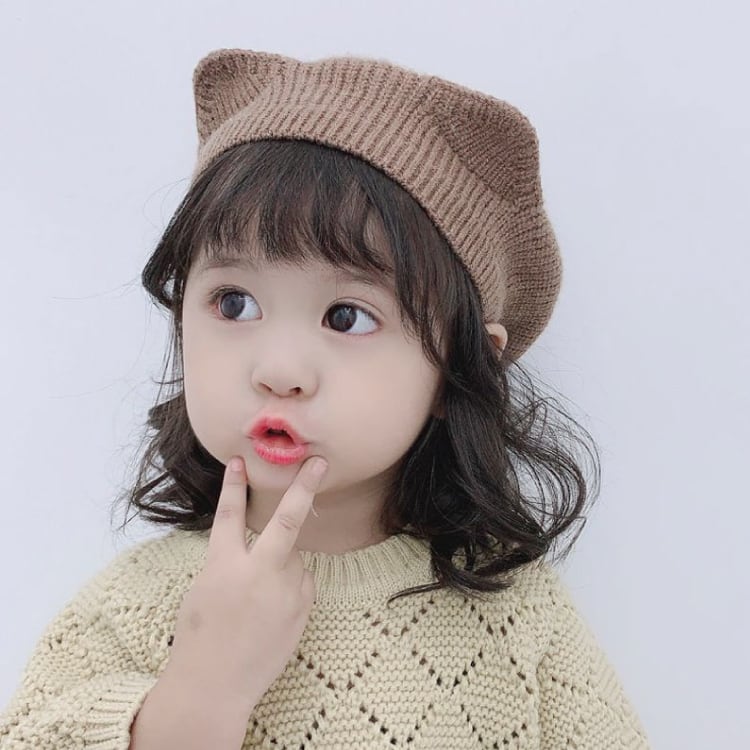 ニット帽子 子供 キッズ ベレー帽 女の子 猫耳 全9色 可愛い 韓国 ギフト 猫のしっぽ Q Toworld キュートワールド 子供服