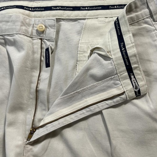 90-00s Ralph Lauren USA製 38×30 ホワイトチノパンツ 詳細写真8