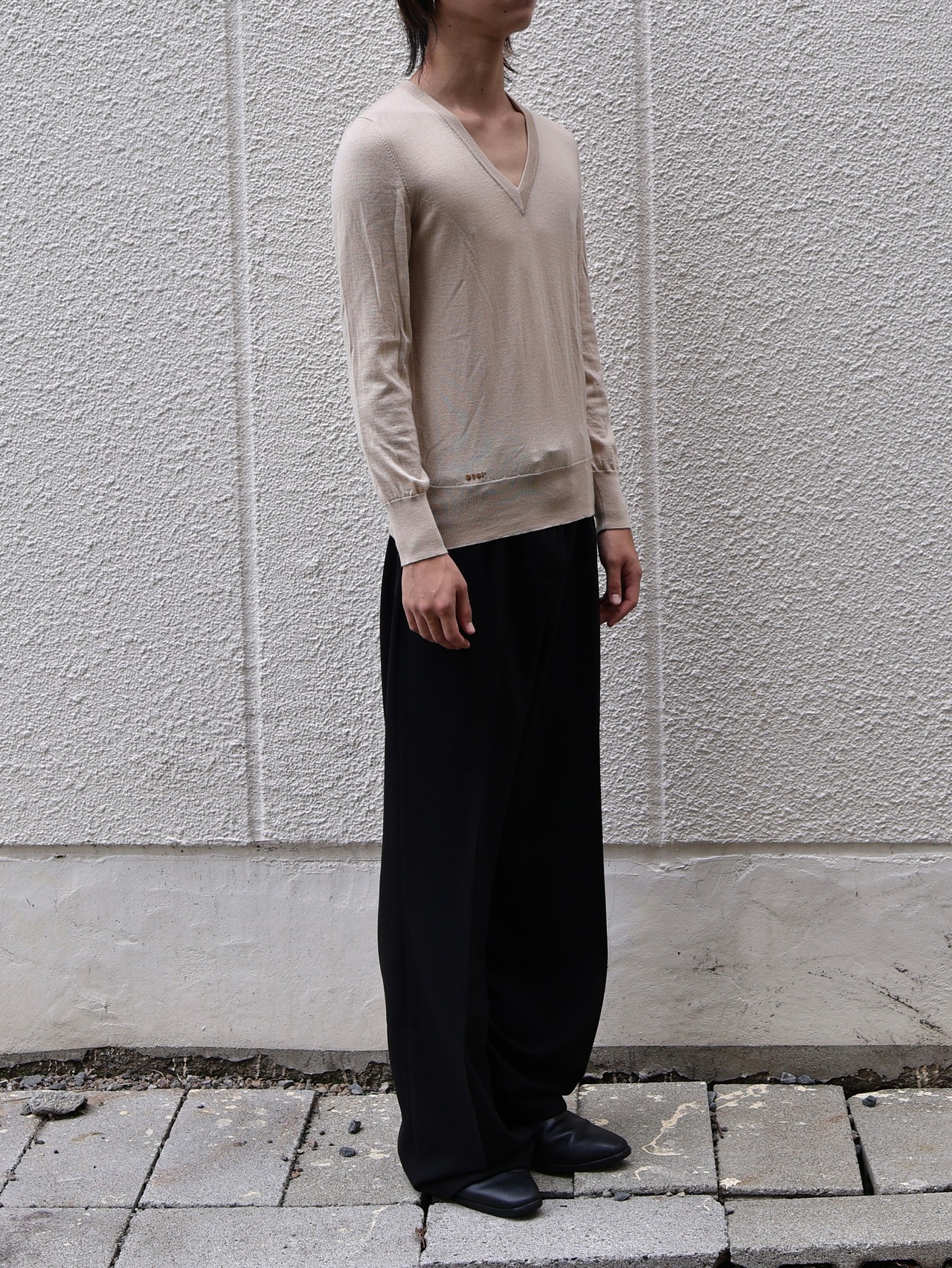 【christian dior】logo design Vneck knit