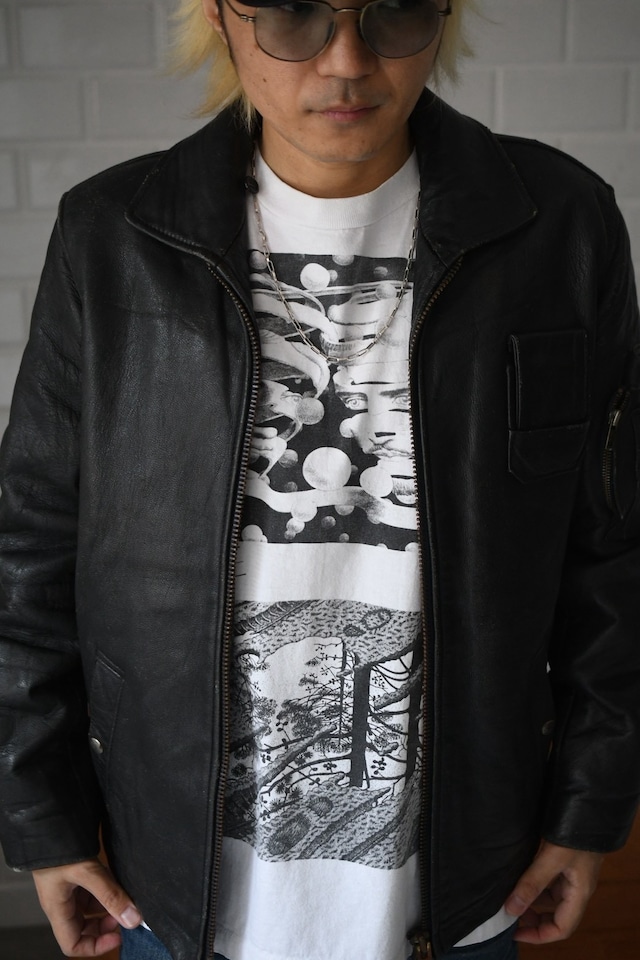 OK/90's "M. C. Escher" mulch print art tee shirt