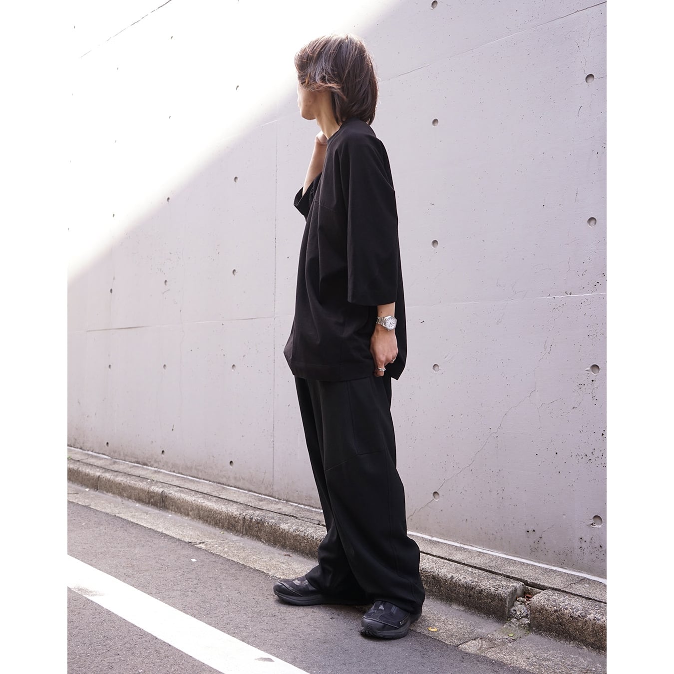 Nomàt] (ノマット) 25SS N-P-17 Curve Pants（Black Paint） | Clique