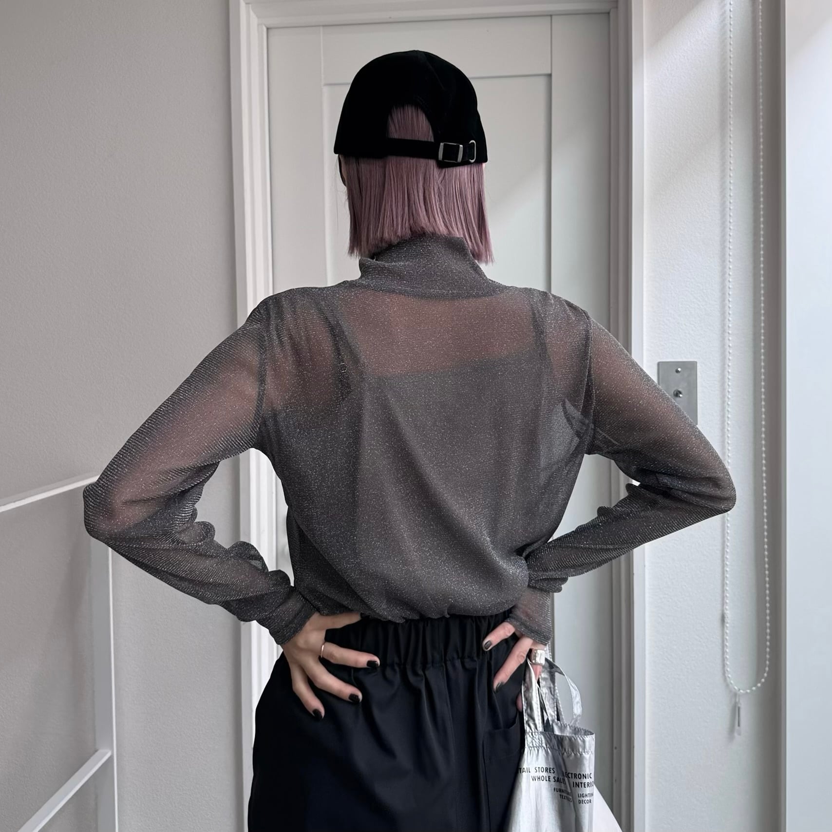 ボトルネックラメシアーtops/グレー | CFT.