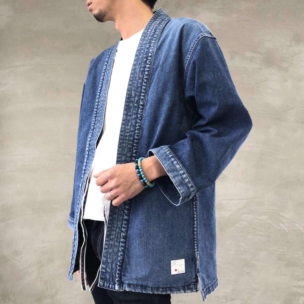 ジャケット・アウター BLUE SAKURA DENTO DENIM KIMONO JACKET S DENTO