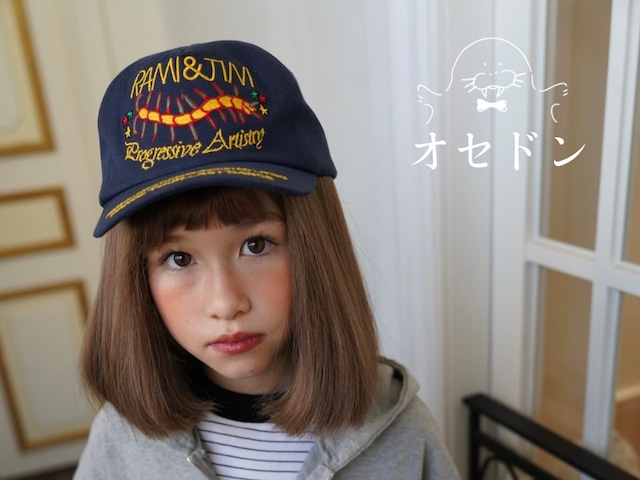 【Ramijini】ムカデCAP navy FREEサイズ 240213ra