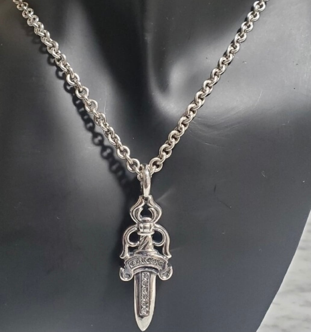 CHROME HEARTS クロムハーツ ダブルダガー ペンダント ネックレス チャーム