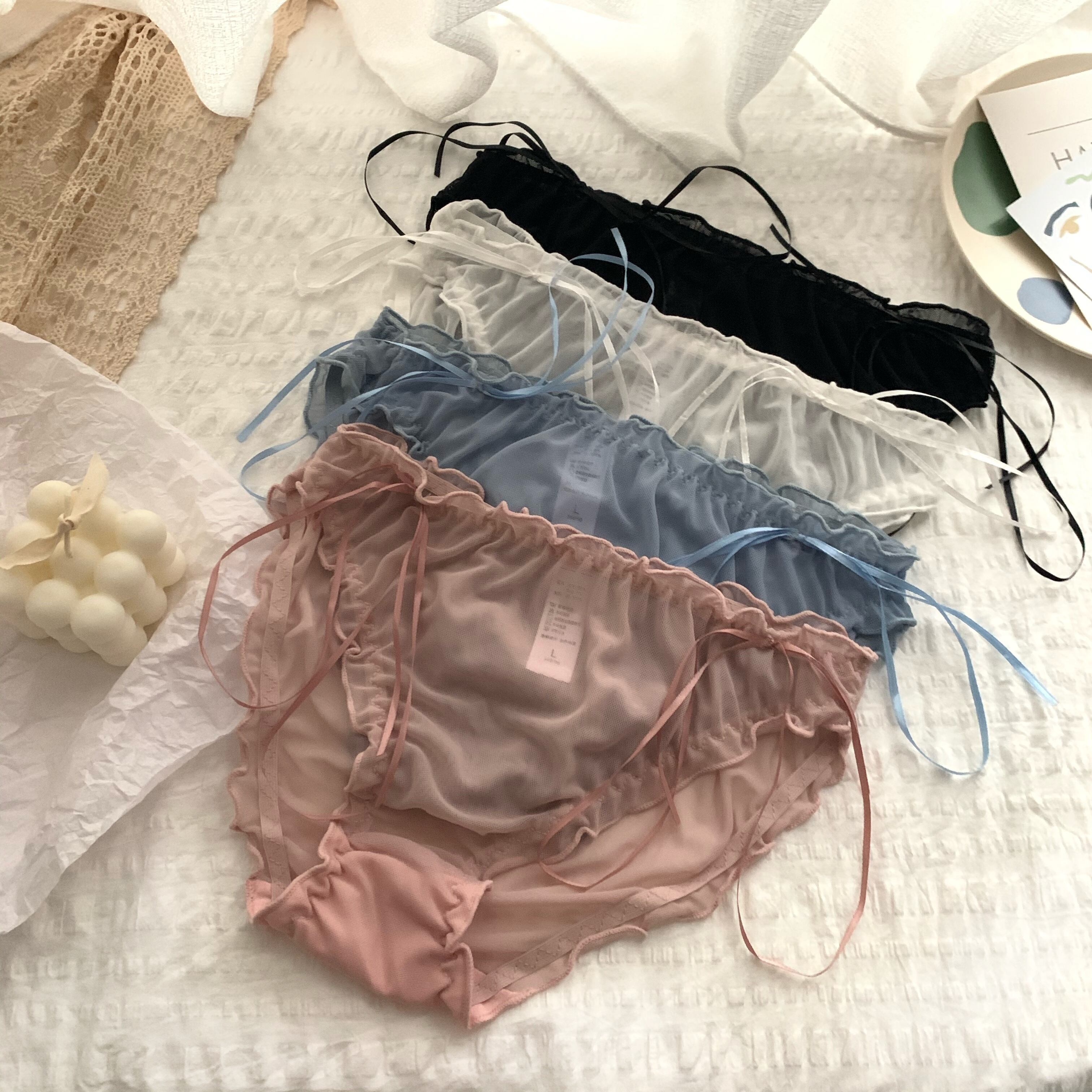 春夏新スタイルキュートでスウィートセクシーなレースミッドウエストパンティーワイルドメッシュブリーフ2パック 1号婦人87447830827