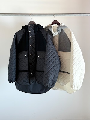 amne アンヌ【MELTON / QUILT useful hoodie】