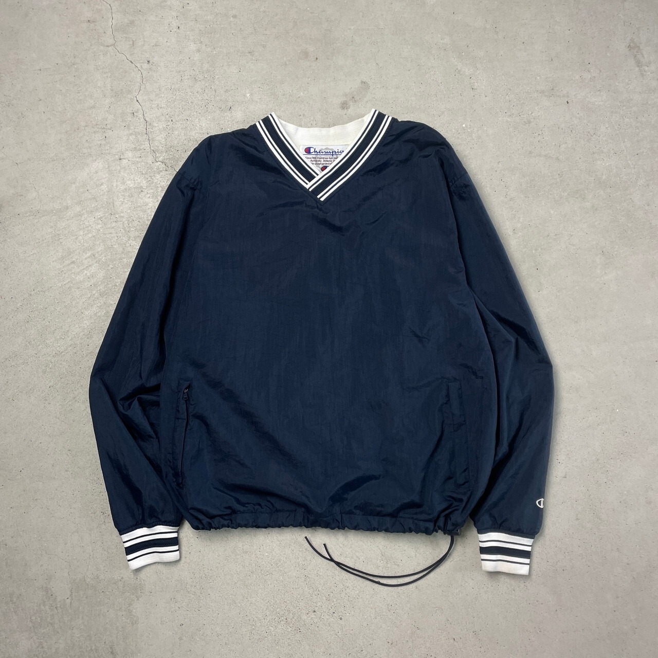 90年代 Champion チャンピオン Vネック ナイロンプルオーバー ナイロン 