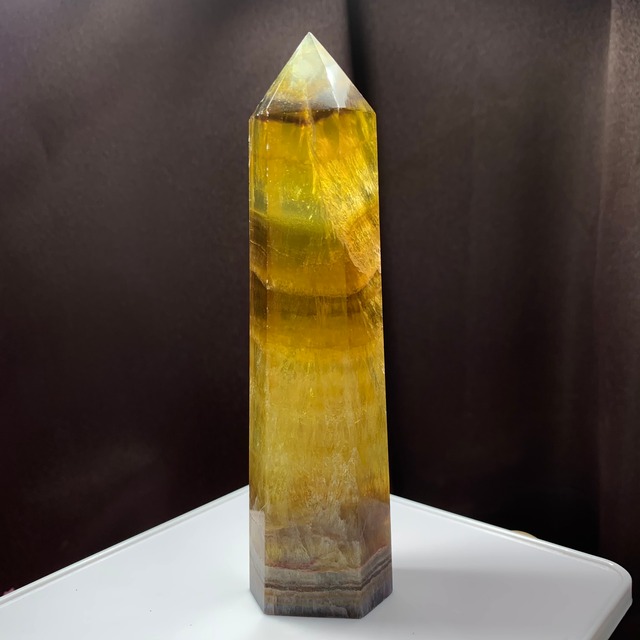 6.色合いが綺麗✩イエロー×ブラウンフローライトポイント