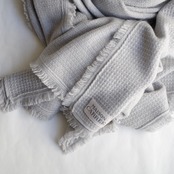 MAISON CARRÉE CASHMERE Fringe STOLE "LIGHT GRAY"