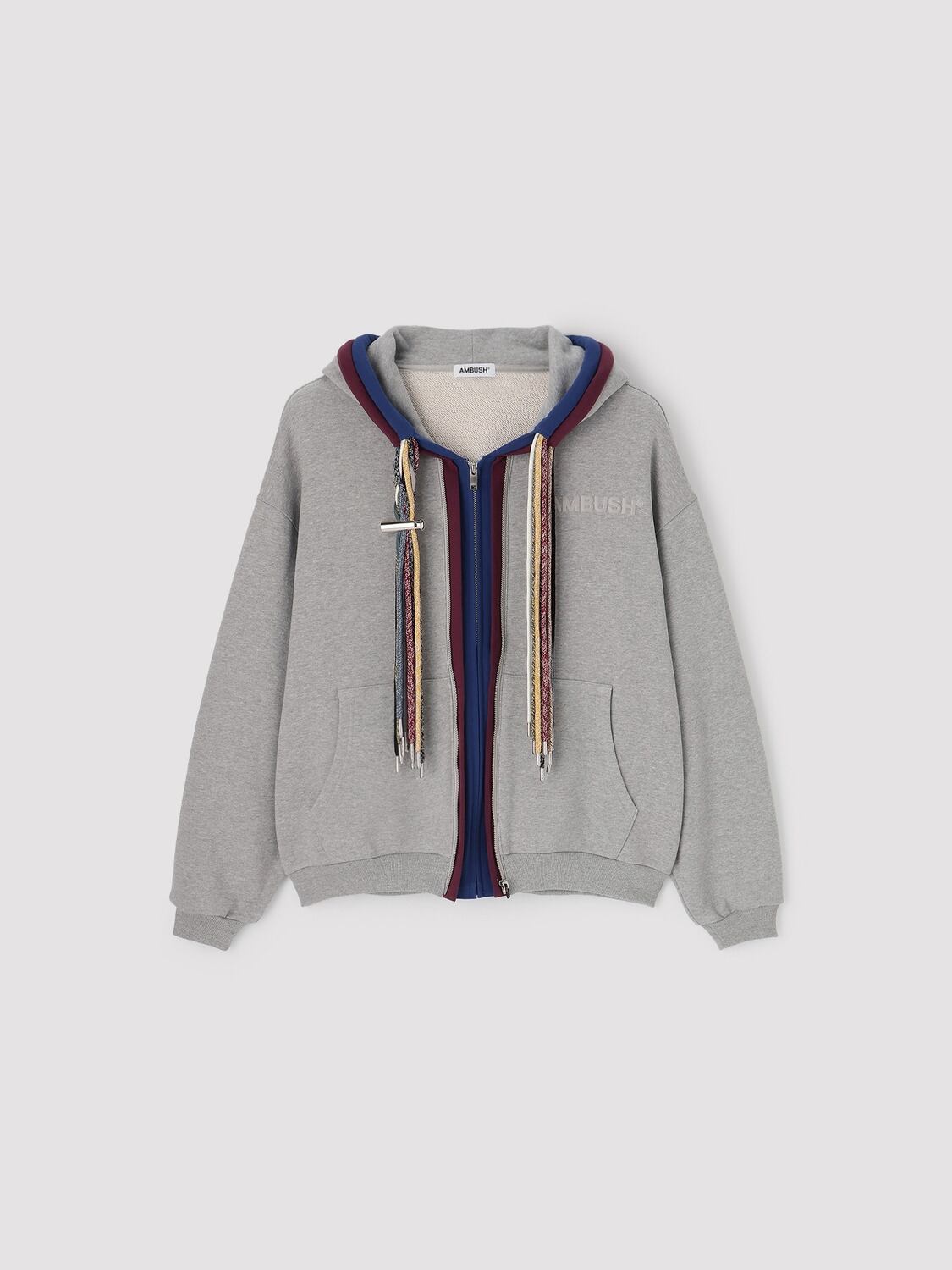 AMBUSH ビッグシルエット ジップアップ カーディガン グレー XXS UV