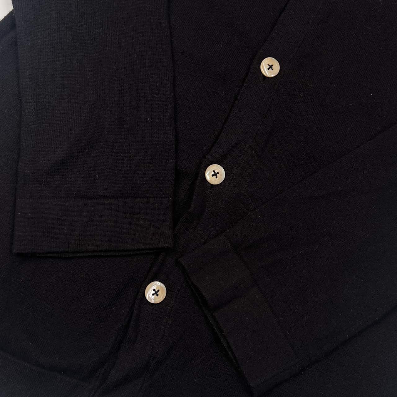 umii 908 45rpm フォーティーファイブアールピーエム 長袖 コットン ニット カーディガン 3/ブラック レディース