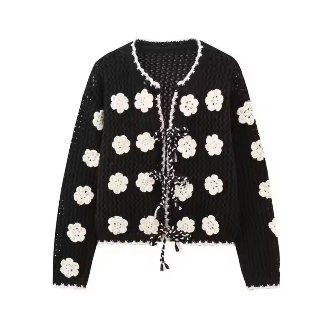 vintage flower knit cardigan