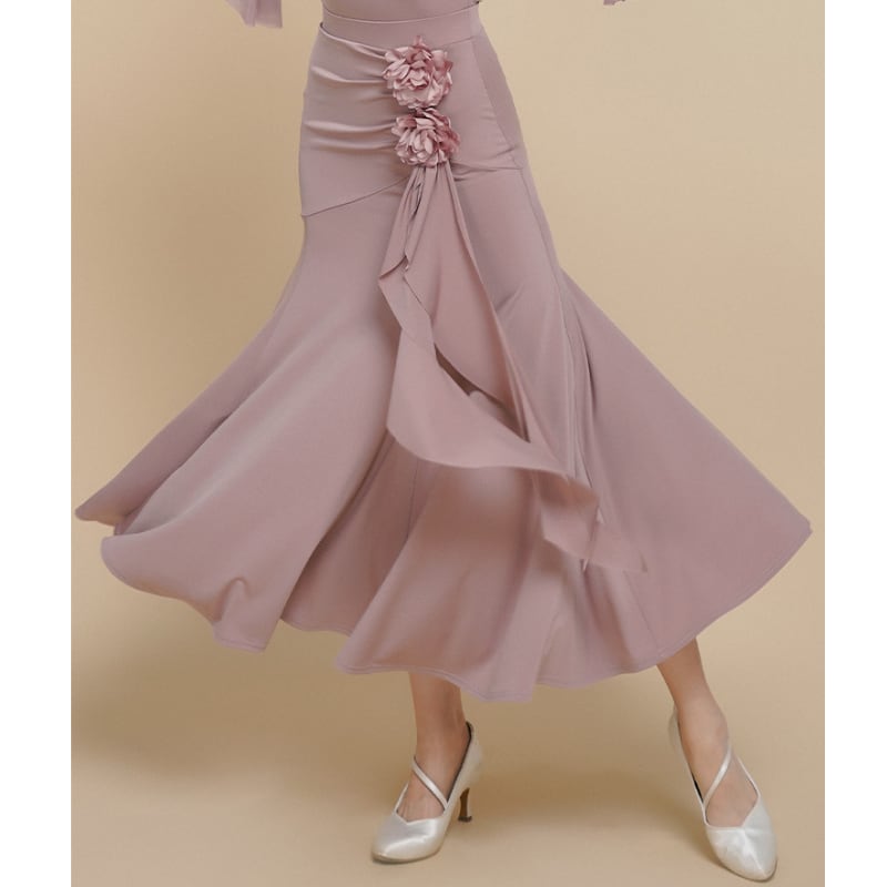 フラワーモチーフ エレガンス フレアスカート 3col D00361