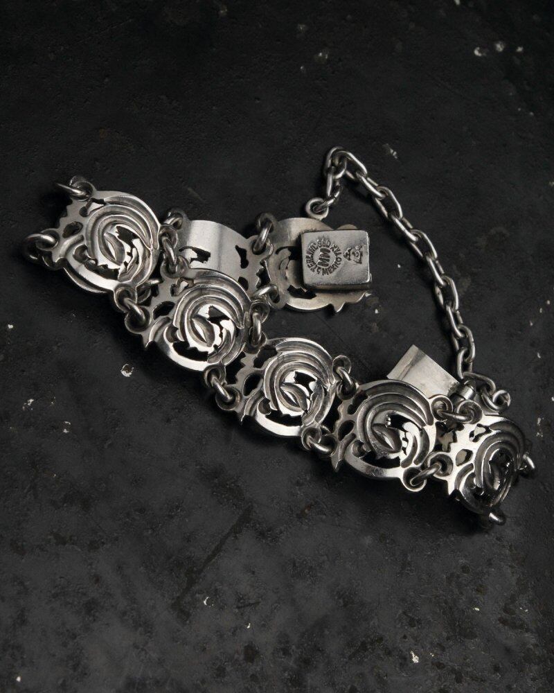 Vintage Heavy Silver Bracelet [TAXCO MEXICO 1960s- 980SILVER] Sea
