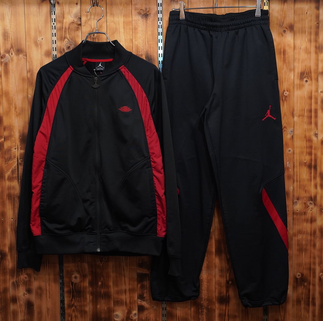 nike jordan セットアップ 上L下M /ナイキ ジョーダン ジャージ トラックスーツ トラックジャケット トラックパンツ 黒 赤