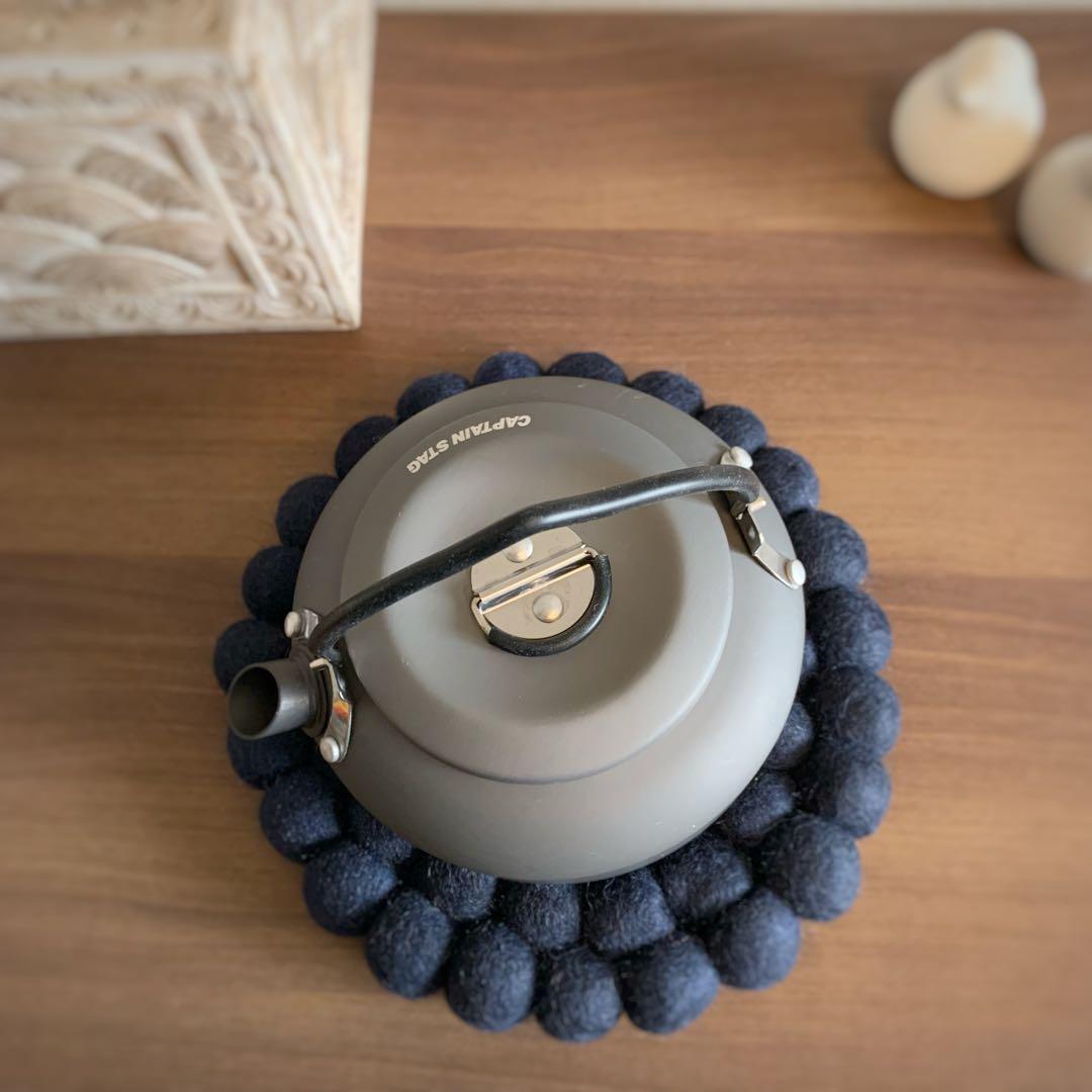 ハンドメイド フェルト 鍋敷き(ダークネイビー) | H.H shrestha