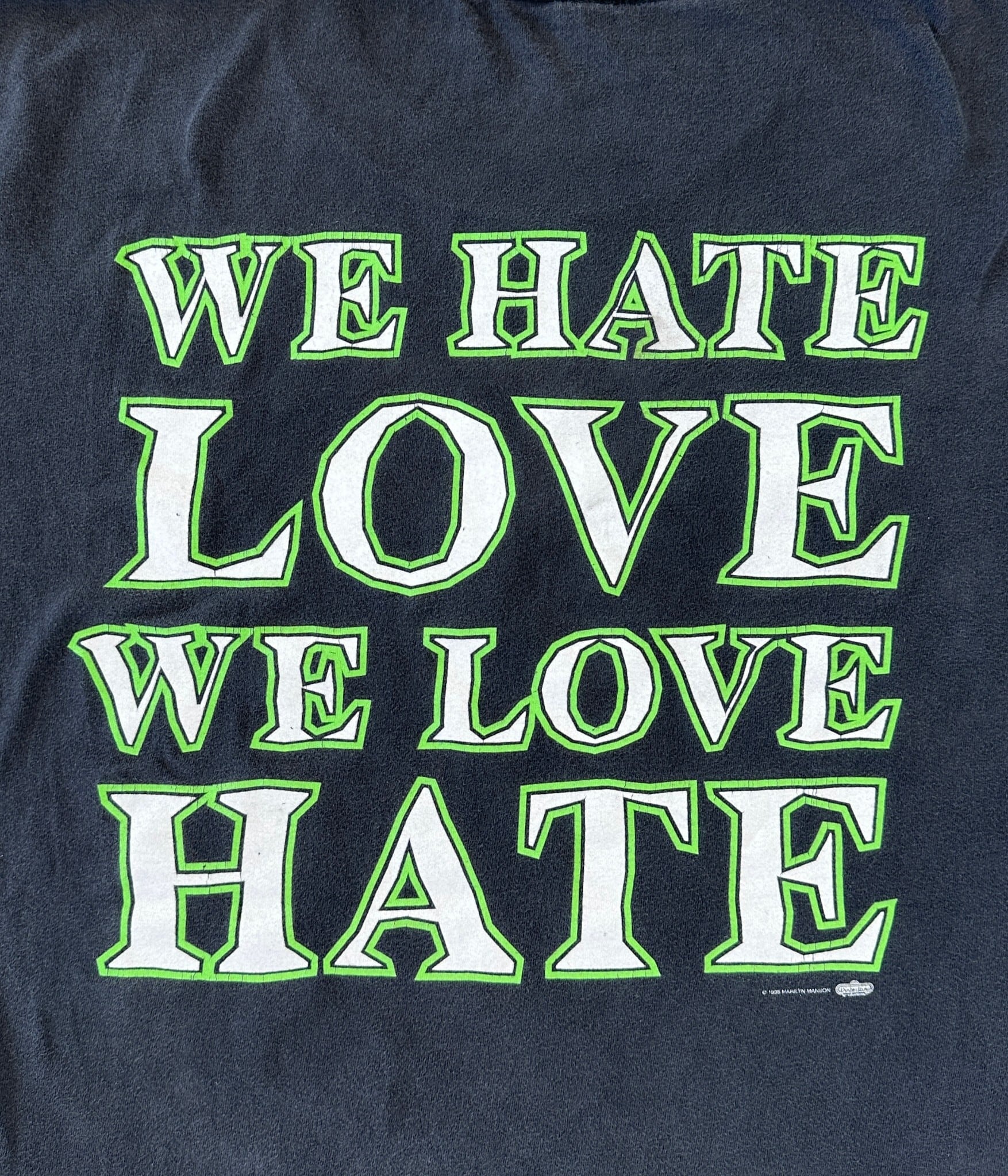 Marilyn Manson- Vintage 90s L We Hate love We love Hate T-shirt