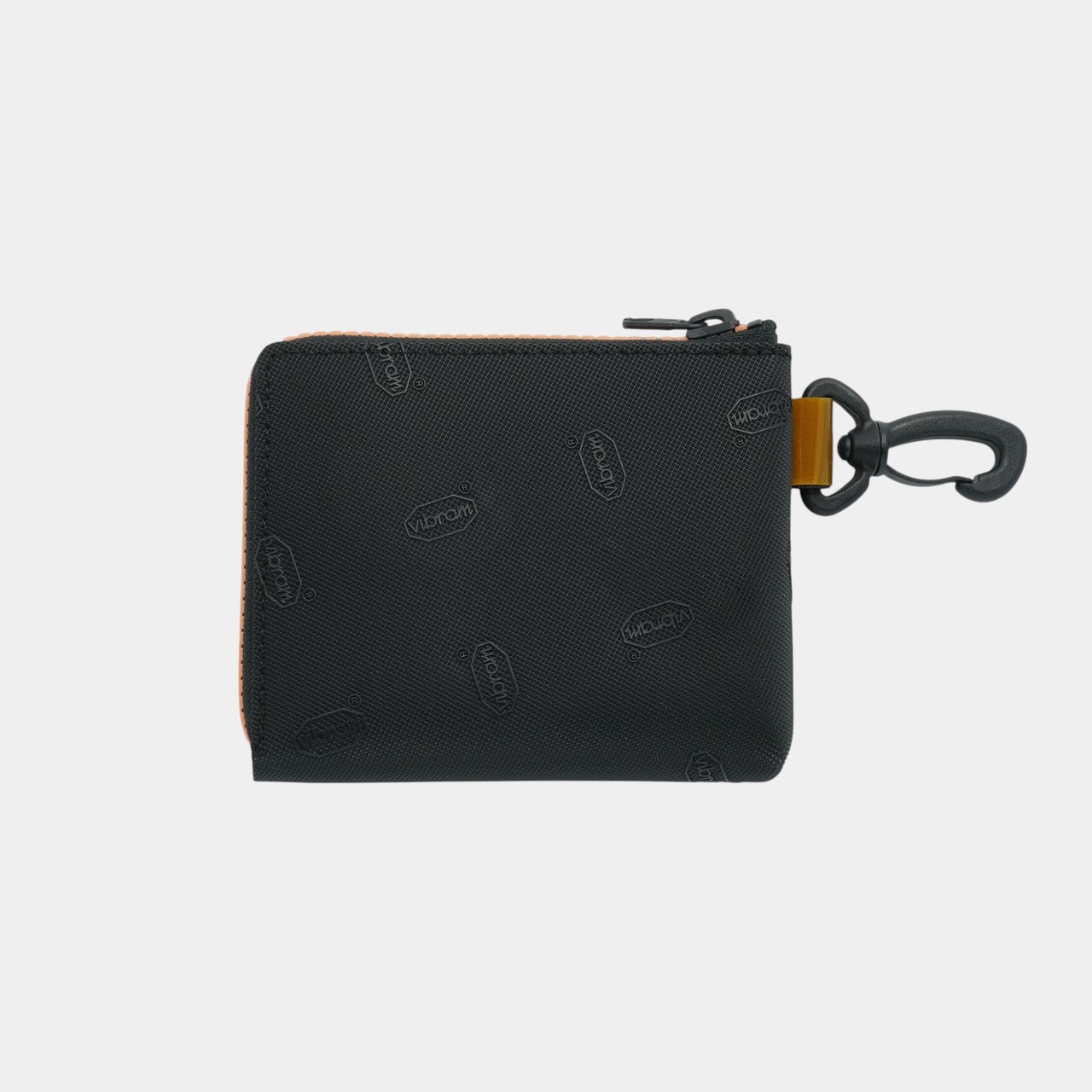 vibram Lzip wallet (black×orange) with orange glowing zip