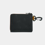 vibram Lzip wallet (black×orange) with orange glowing zip