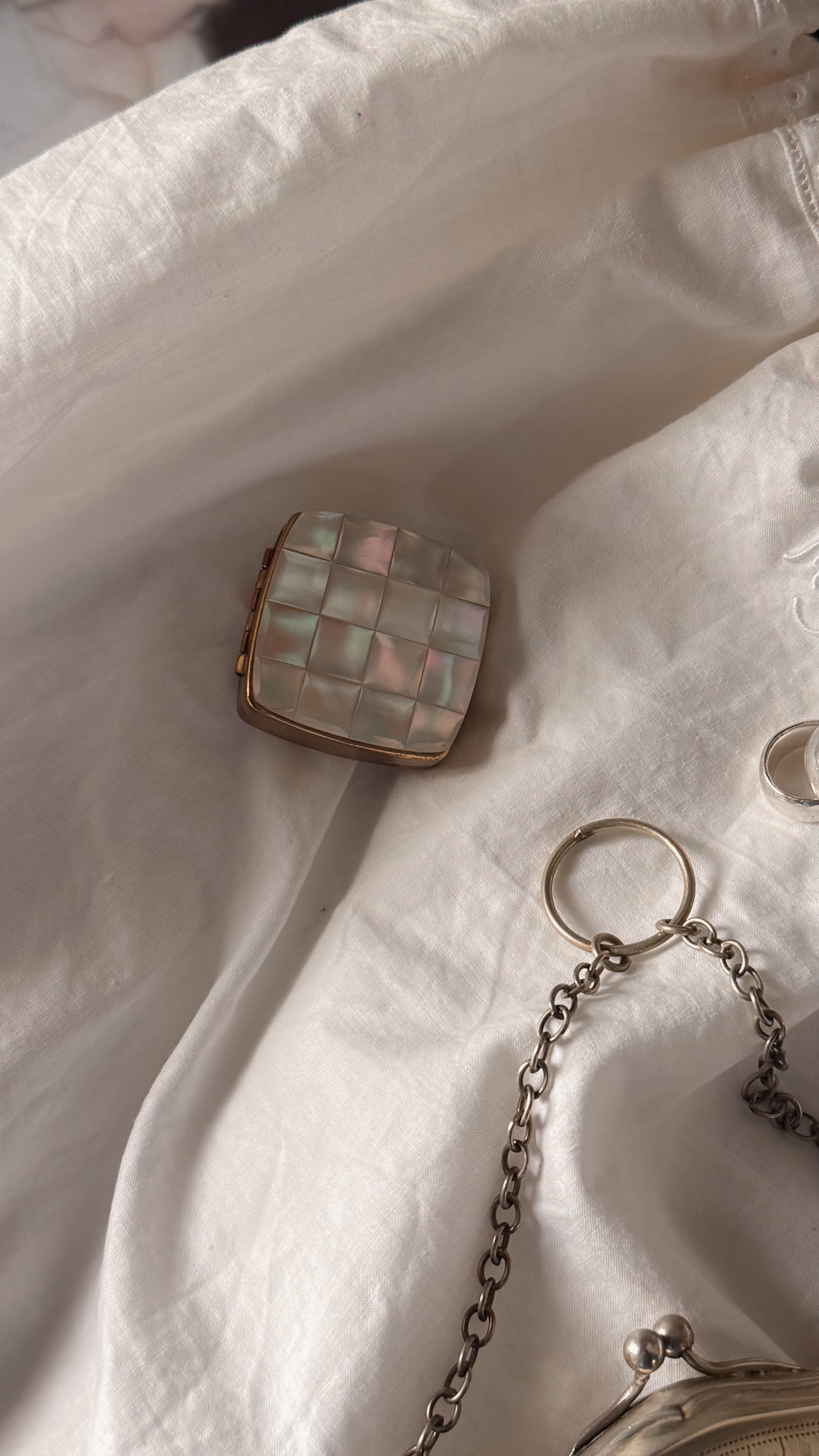 vintage pill case Moonlit Pearl