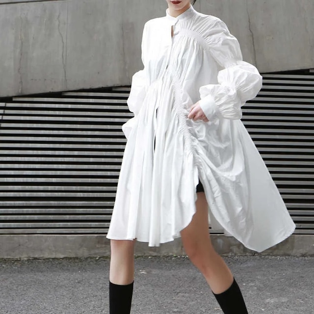 Irregular Ruffles Shift Dress