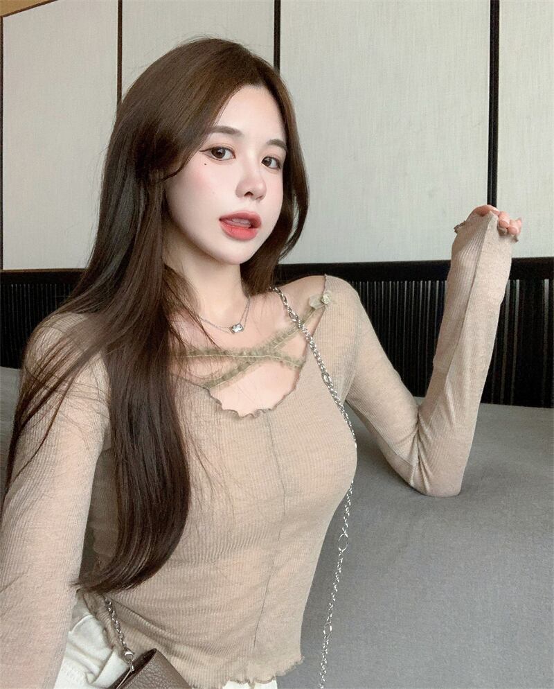 ストラップレスブラウス Tシャツ サマー薄手スリムショートトップス ロング 大人ガーリー スウィート キュート カジュアル 夏物 ブラックストロベリース54713970735