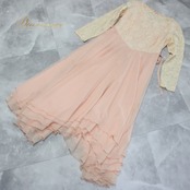 社交ダンス 衣装 スタンダード ドレス ワンピース レッスンウェア パーティドレス レディース ベージュ系 オレンジ系 レース 長袖 シンプル 社交ダンスドレス スタンダード用ワンピース ミディアム丈 ドレスワンピ 上品 レース生地 花柄レース 刺繍風 レトロ 大人可愛い フォーマル 華やか ワンピースドレス フレアスカート プリーツ風 配色切替 ファスナー付き 伸縮あり くすみカラー くすみオレンジ ベージュオレンジ系 ダンス発表会 演奏会 クラシカル エレガント ウエストライン 裏地あり 透け感控えめ