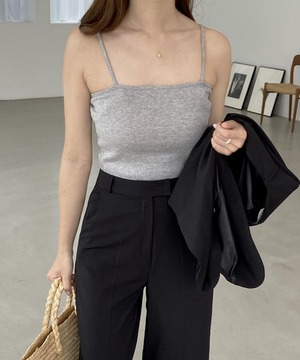 《即納商品》square camisole (cream / mint / gray / cocoa / black)