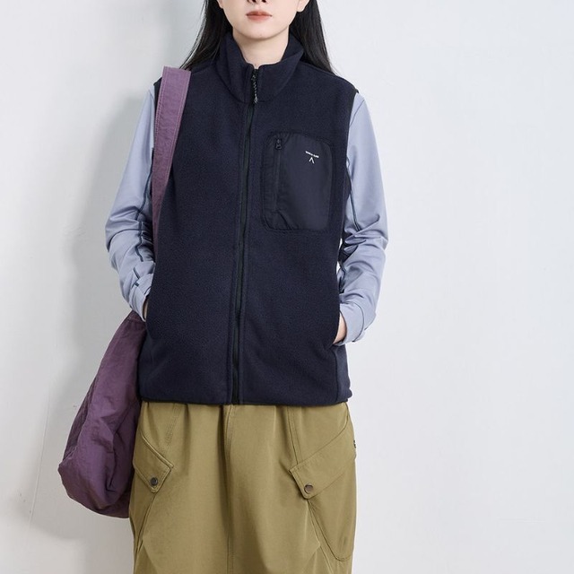 Stand collar vest M15330