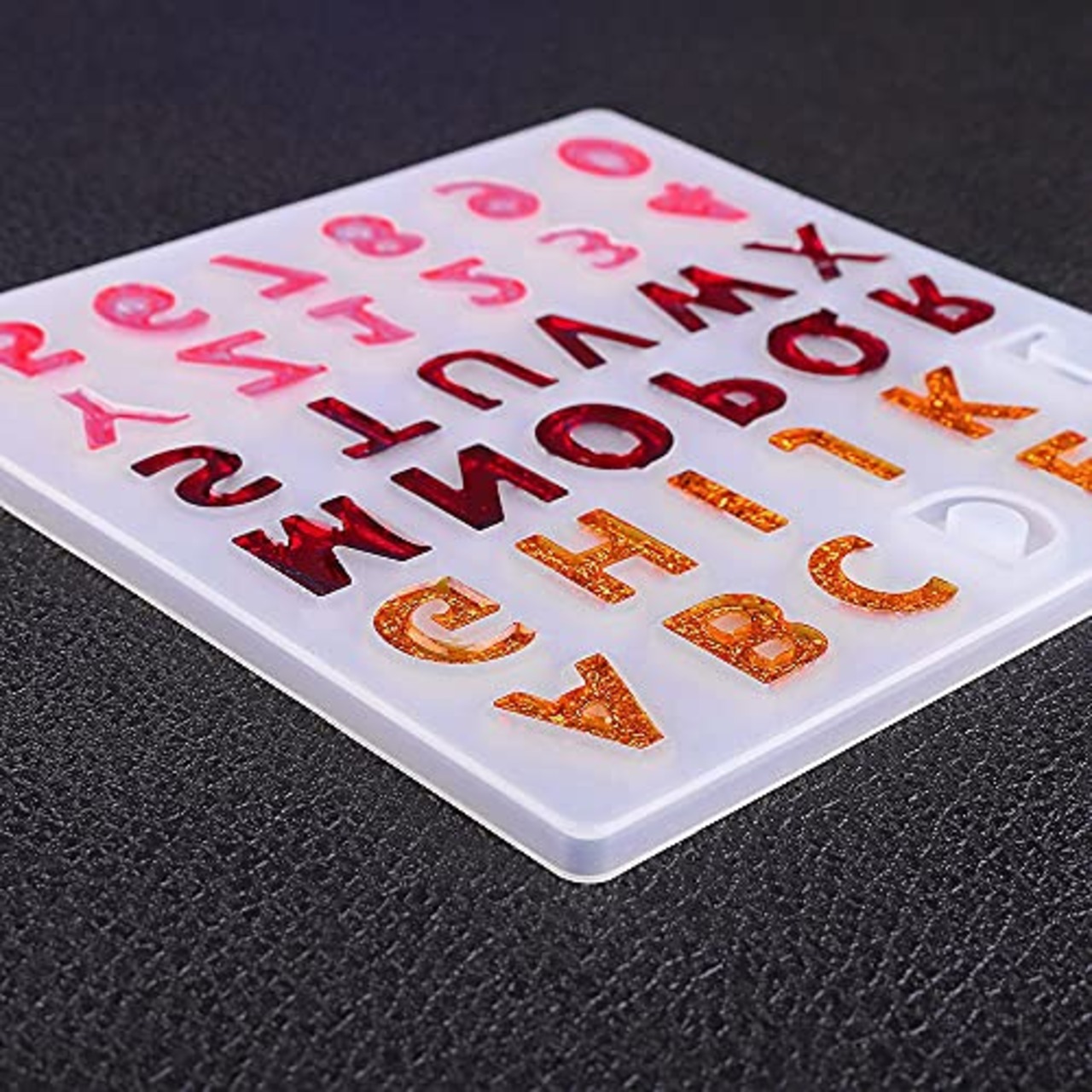 YFFSFDC シリコンモールド アルファベット 数字 レジン型 アクセサリー パーツ シリコン レジン ソフト モールド 樹脂 粘土 抜き型 英字 DIY 手作り ハンドメイド