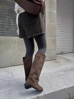 wide tube belt long boots