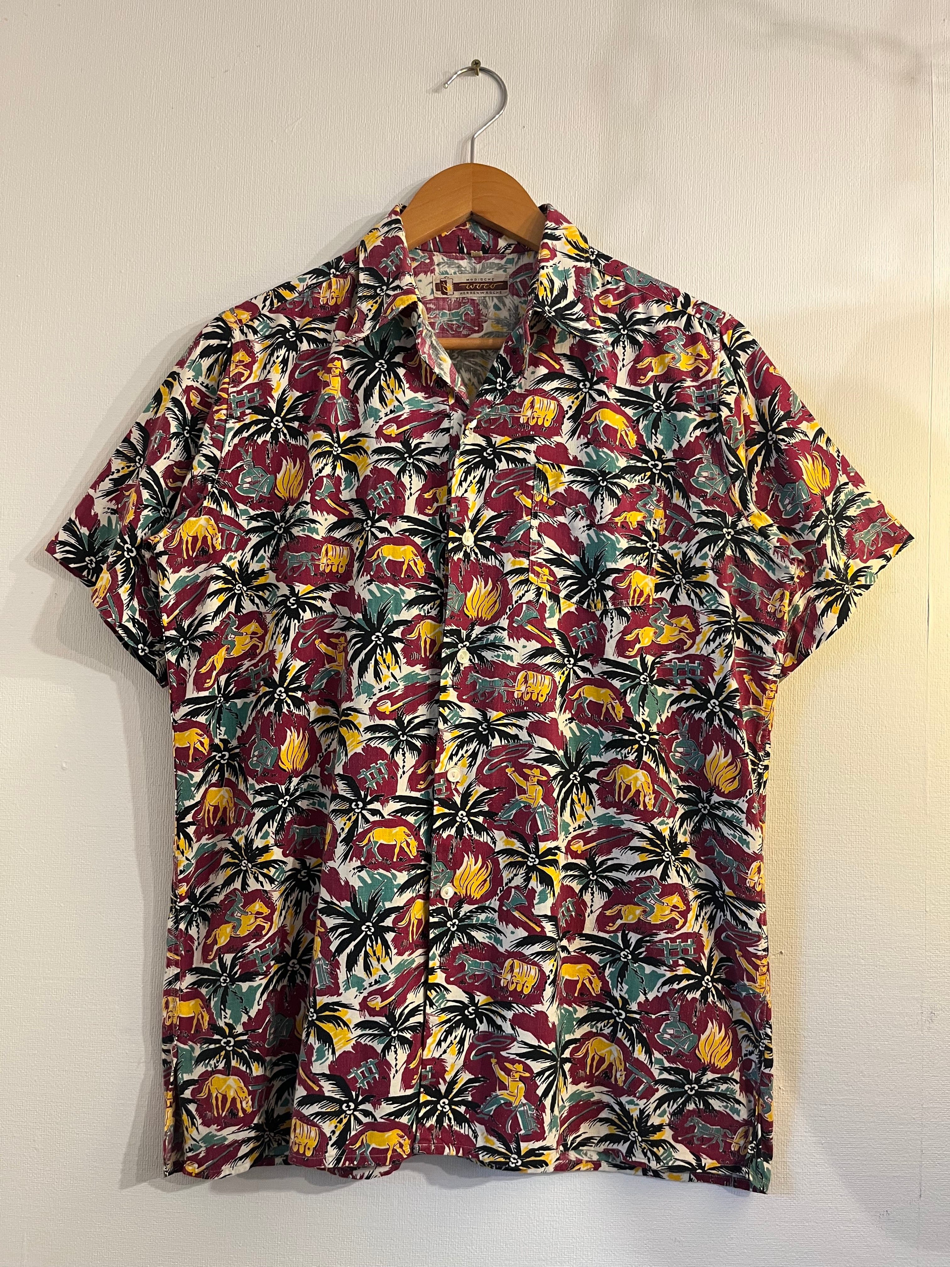 50s Marlboro Embroidered Rayon Open Collar Shirt 50年代 マルボロ
