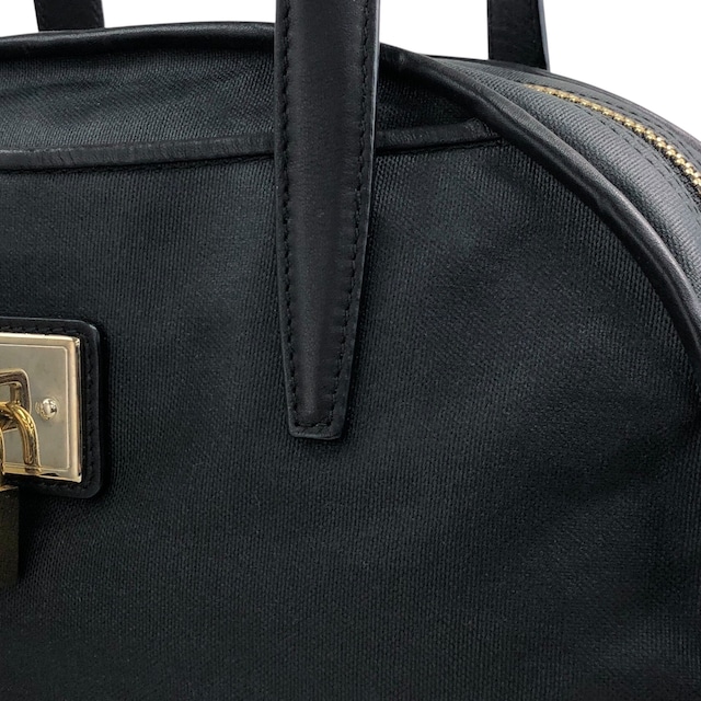 LOEWE ロエベ ハンドバッグ ブラック パドロック アナグラム ナイロン レザー ミニボストン vintage ヴィンテージ オールド xazh3e