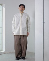 solar - Fly-front Shirt ：écru｜比翼シャツ／高密度馬布／ユニセックス／受注生産