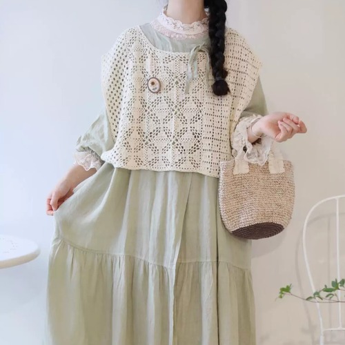 ハイネック刺繍レースインナートップス ・11960