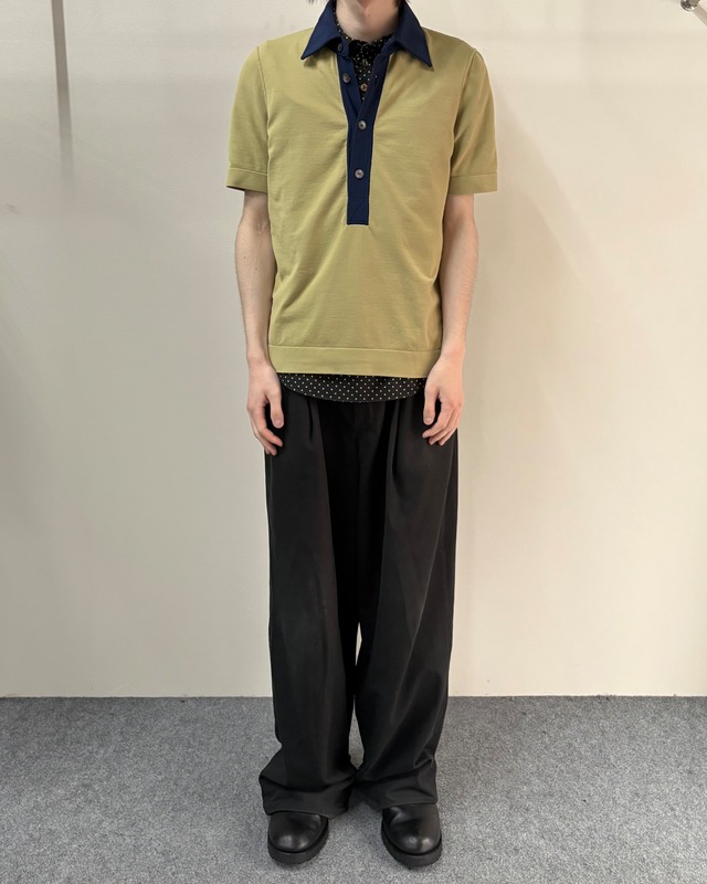 【PRADA】bicolor nylon polo top