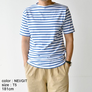 セントジェームス SAINT JAMES 薄手ボーダーシャツ半袖(PIRIAC)NEIGE/GITANE