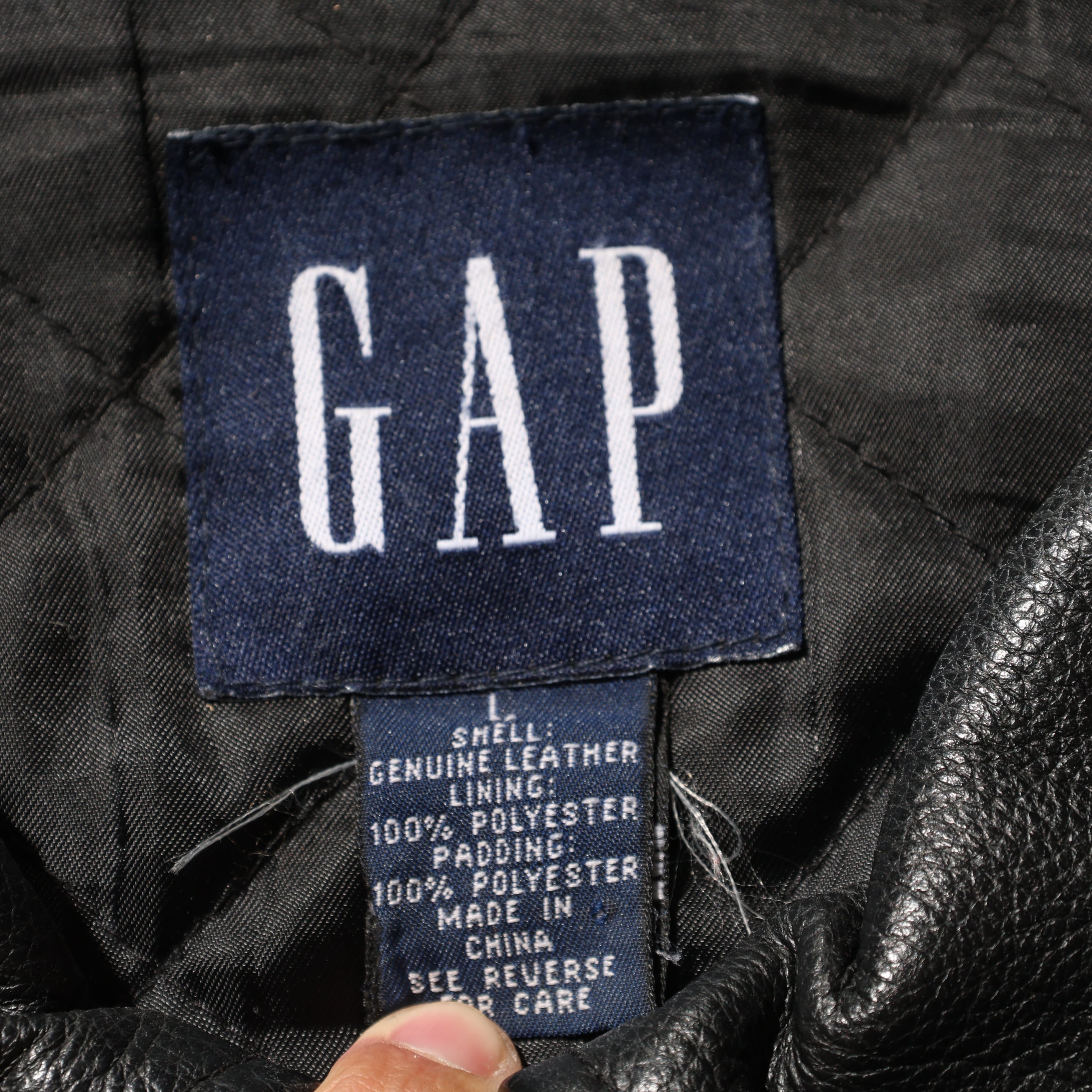 極美品 L アルミジップ 牛革 OLD GAP レザージャケット ブラック