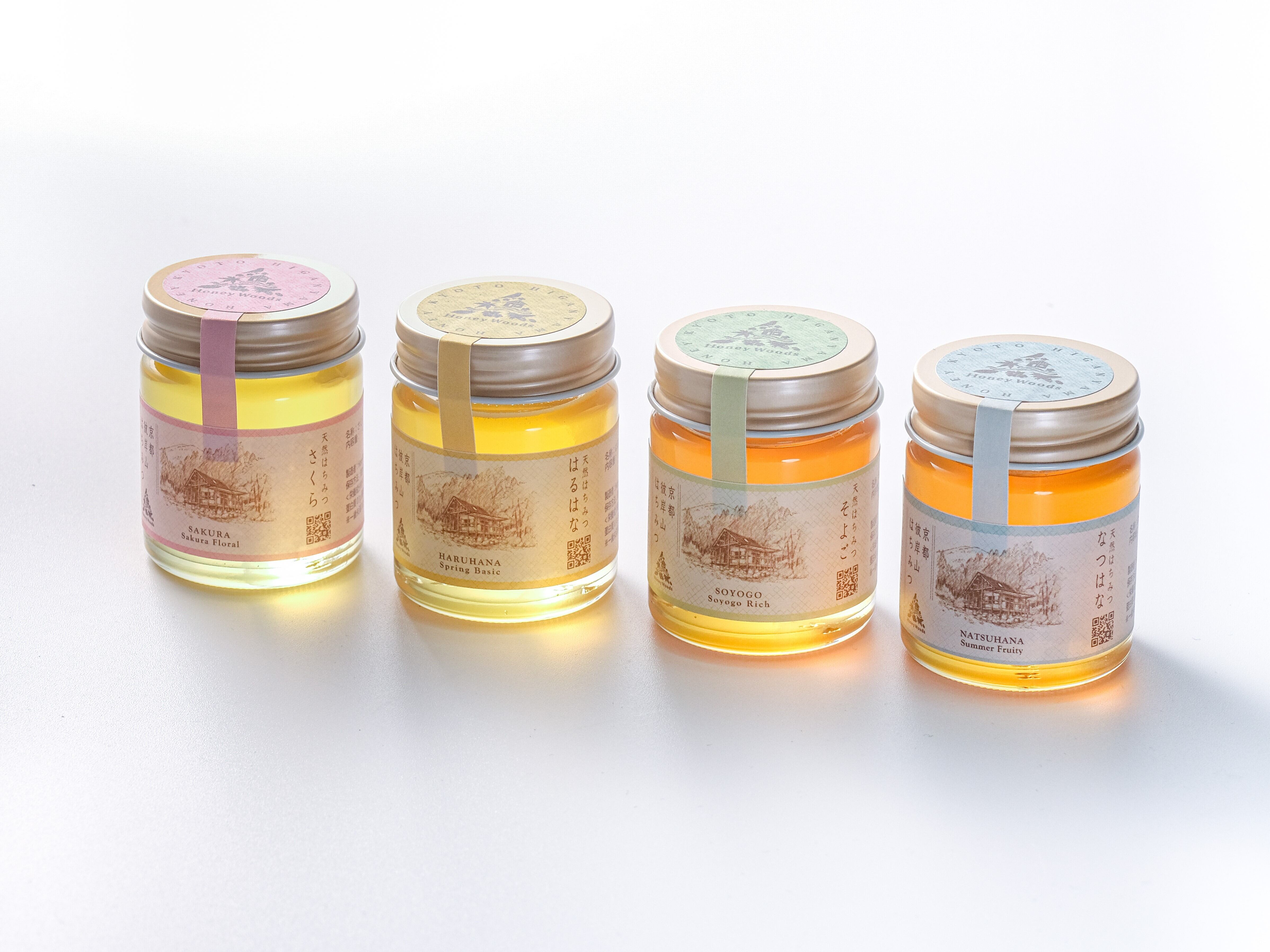 彼岸山はちみつ食べ比べ小瓶4種セット | HoneyWoods